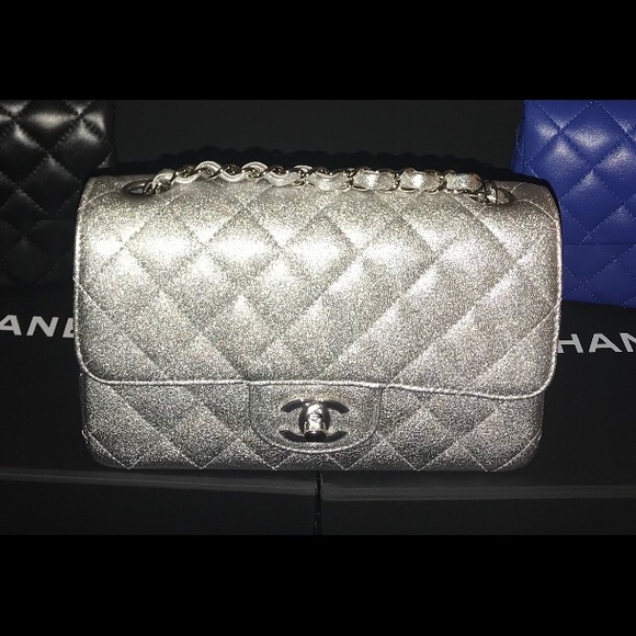 Chanel Metallic Lambskin Quilted Mini Rectangular Flap Silver - Picture 5 of 8